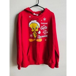 Looney Tunes Tweety Bird Christmas Red Pullover Hoodie 2XL Sassy Xmas Novelty